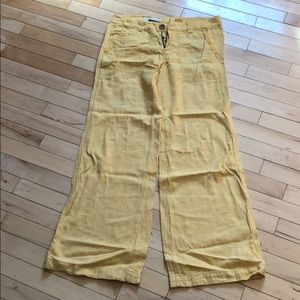 Pilcro and the Letterpress yellow linen pants 4